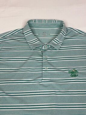Southern Tide Polo Shirt 2XL Green Striped Polo Golf Shirt Emerald Bay Destin